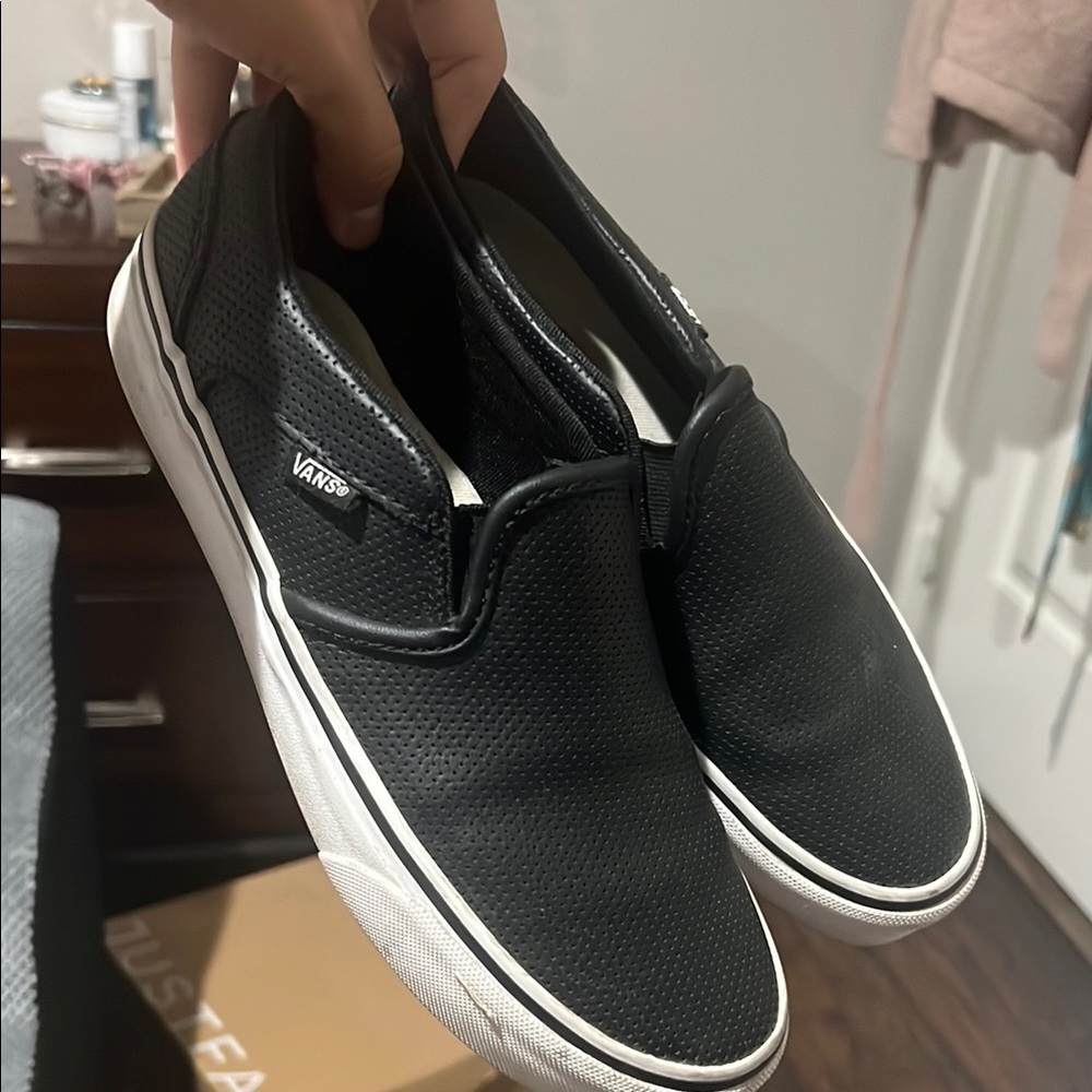 Vans Black Slip-On Sneakers Classic Canvas Design